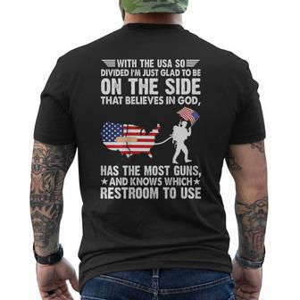 With The Usa So Divide I'm Just Glad To Be On The Side -Back Men's T-shirt Back Print - Thegiftio UK