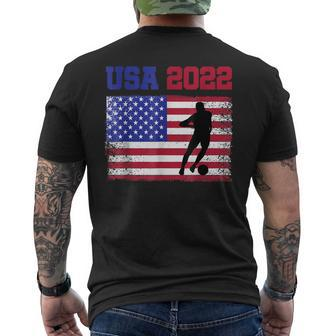 Usa Soccer Team Football United States Flag 2022 Cup Mens Back Print T-shirt - Thegiftio