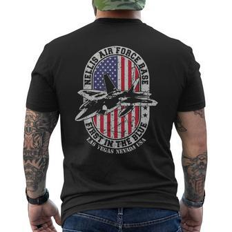 Usaf Nellis Air Force Base Las Vegas Nevada Usa Us Flag F-22 Mens Back Print T-shirt - Thegiftio UK