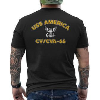 Uss America Cv 66 Cva Men's T-shirt Back Print | Mazezy
