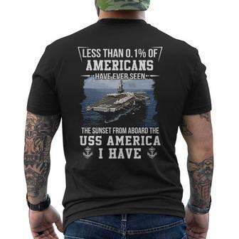 Uss America Cv 66 Cva 66 Sunset Men's T-shirt Back Print | Mazezy