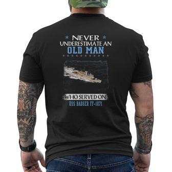 Uss Badger Ff 1071 Veterans Day Father's Day Mens Back Print T-shirt | Mazezy UK