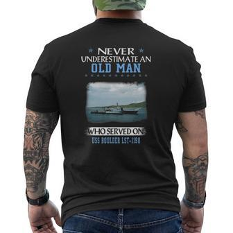 Uss Boulder Lst-1190 Veterans Day Father Day Mens Back Print T-shirt | Mazezy CA