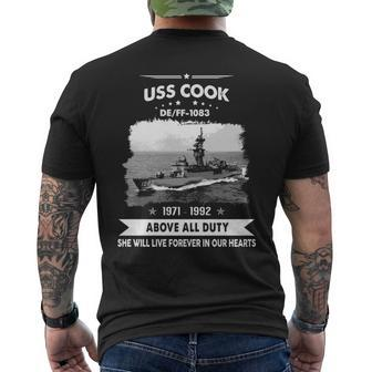 Uss Cook Ff Men's T-shirt Back Print | Mazezy