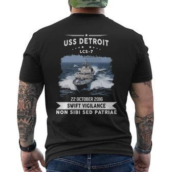 Uss Detroit Lcs Men's T-shirt Back Print | Mazezy