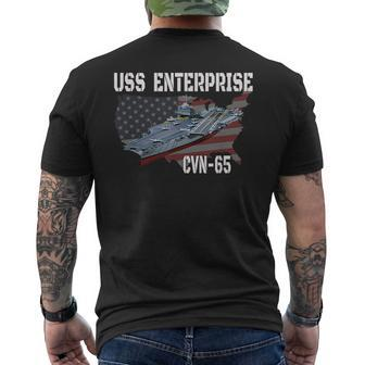 Uss Enterprise Cvn-65 Aircraft Carrier Veterans Day Mens Back Print T-shirt - Thegiftio