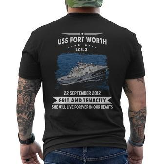 Uss Fort Worth Lcs Men's T-shirt Back Print | Mazezy