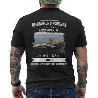 Uss Franklin D Roosevelt Cv 42 Cva Men's T-shirt Back Print | Mazezy