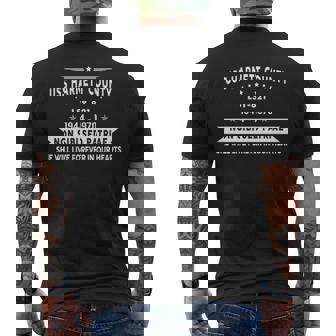 Uss Harnett County Lst Men's T-shirt Back Print | Mazezy