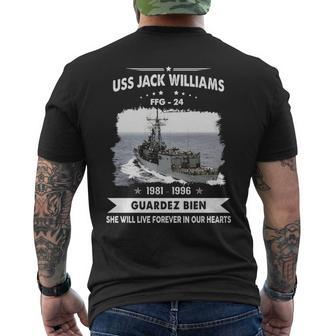Uss Jack Williams Ffg Men's T-shirt Back Print | Mazezy