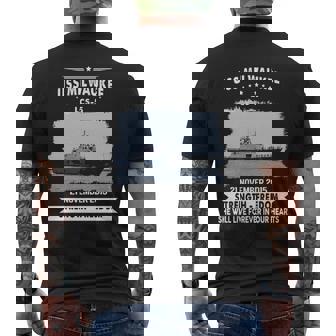 Uss Milwaukee Lcs Men's T-shirt Back Print | Mazezy