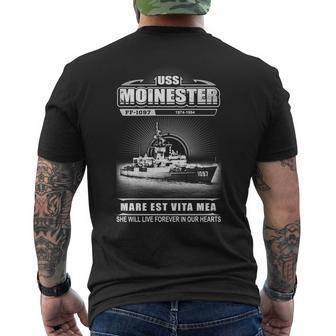 Uss Moinester Ff 1097 She Will Live Forever In Our Heart Mens Back Print T-shirt - Thegiftio UK