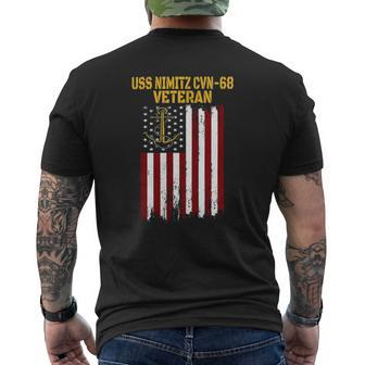 Uss Nimitz Cvn 68 Aircraft Carrier Veteran's Day Father's Day Mens Back Print T-shirt | Mazezy DE