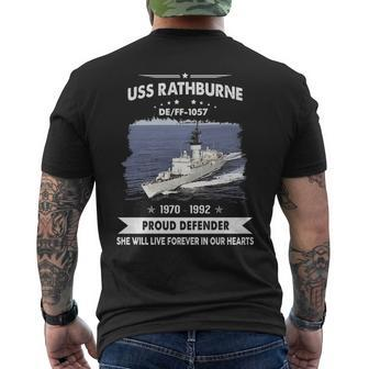 Uss Rathburne Ff 1057 De Men's T-shirt Back Print | Mazezy