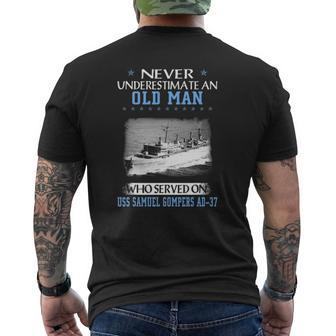 Uss Samuel Gompers Ad-37 Veterans Day Father Day Mens Back Print T-shirt | Mazezy