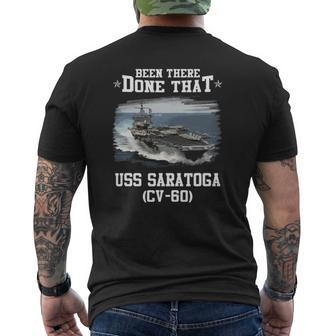 Uss Saratoga Cv-60 Veterans Day Father's Day Mens Back Print T-shirt | Mazezy CA