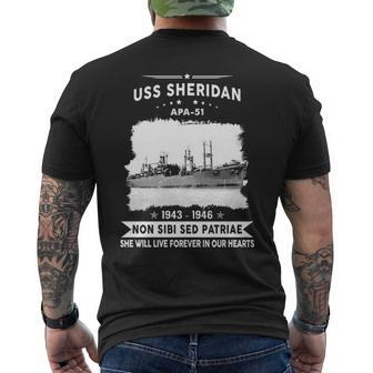 Uss Sheridan Apa Men's T-shirt Back Print | Mazezy AU