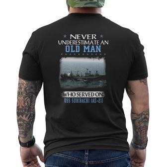 Uss Suribachi Ae-21 Veteran's Day Father Day Mens Back Print T-shirt | Mazezy
