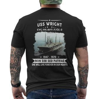 Uss Wright Avt 7 Cc Men's T-shirt Back Print | Mazezy
