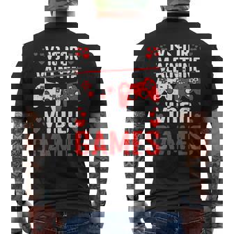 V Is For Video Games Valentines Day Valentine Gaming Men's T-shirt Back Print - Monsterry