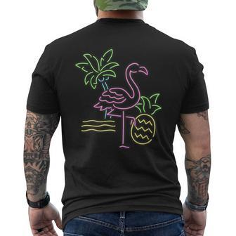 Vacation Palms Pineapple Travel Flamingo Men's T-shirt Back Print - Monsterry DE