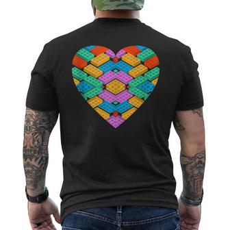Valentines Day For Boys Block Brick Heart Men's T-shirt Back Print - Monsterry
