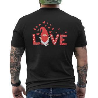 Valentines Day Gnomes Love Heart Graphic Lover Couple Mens Back Print T-shirt - Thegiftio UK