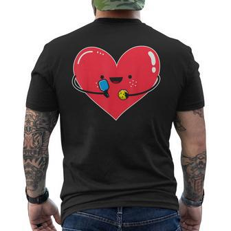 Valentines Day Hearts Day Cupid Love Pickleball Men's T-shirt Back Print | Mazezy