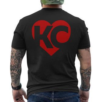 Valentines Day Kansas City Heart I Love Kc Women's Top Men's T-shirt Back Print - Monsterry