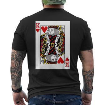 Valentines Day King Of Hearts Card Couples Idea Men's T-shirt Back Print - Monsterry