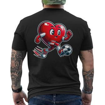 Valentine's Day Soccer Player Heart Cute Sports Men's T-shirt Back Print | Mazezy