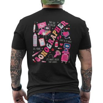 Valentine's Day Sonographer Men's T-shirt Back Print - Monsterry