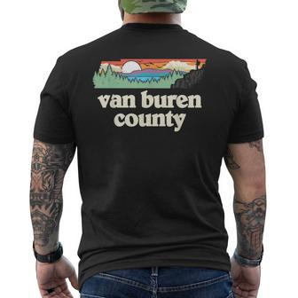 Van Buren County Tennessee Outdoors Retro Nature Graphic Men's T-shirt Back Print - Monsterry DE