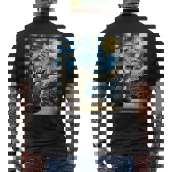 Van Gogh Starry Night Style Artistic Ragdoll Cat Men's T-shirt Back Print - Thegiftio