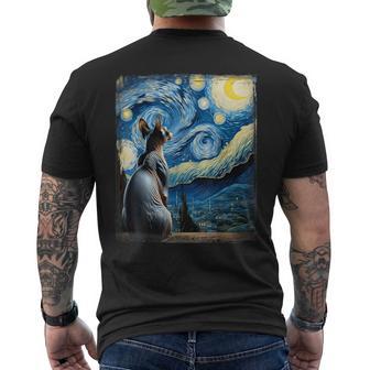 Van Gogh Starry Night Style Artistic Sphynx Cat Men's T-shirt Back Print - Monsterry AU