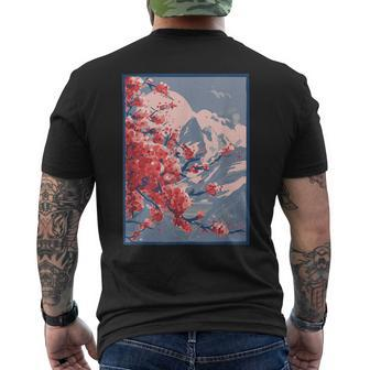 Vaporwave Aesthetic Japanese Cherry Blossom Men's T-shirt Back Print - Thegiftio UK
