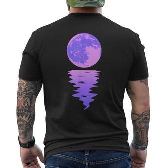 Vaporwave Aesthetic Purple Moon Pastel Moonlight Graphic Men's T-shirt Back Print - Monsterry UK