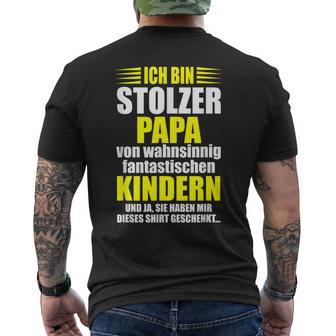 Vater Stolzer Papaatertag Spruch Sprüche Geschenkidee T-Shirt mit Rückendruck - Geschenkecke