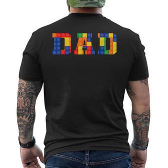 Vatertag Papa Meister Baumeister Ziegel Blöcke Familie Matching T-Shirt mit Rückendruck - Geschenkecke