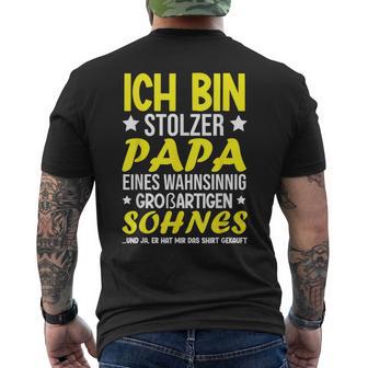 Vatertag Stolzer-Papa -Om Großartigen Sohn Bekommen T-Shirt mit Rückendruck - Geschenkecke