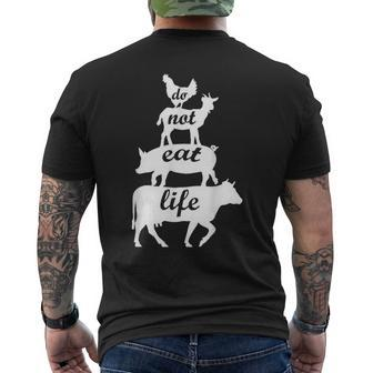 Vegan Animal Do Not Eat Life Vegi Men's T-shirt Back Print - Monsterry