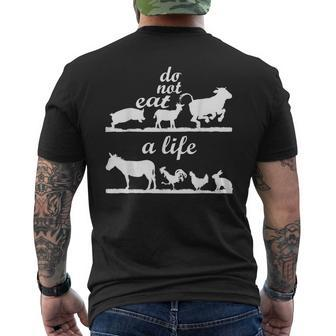 Vegan Animal Do Not Eat Life Raw Diet Vegi Men's T-shirt Back Print - Monsterry DE