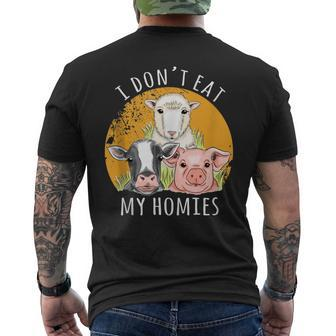 Vegan I Don't Eat My Homies Animal Meat Vegetarian Vegan Men's T-shirt Back Print - Monsterry UK