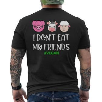 Vegan Lover T I Don't Eat My Friends Animal Men's T-shirt Back Print - Monsterry UK