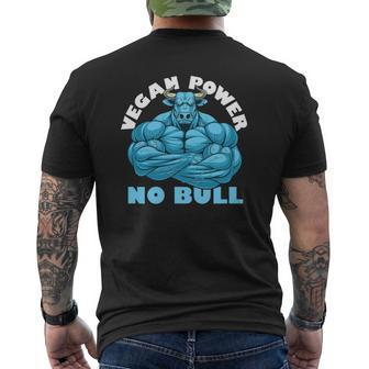 Vegan Power No Bull Mens Back Print T-shirt | Mazezy