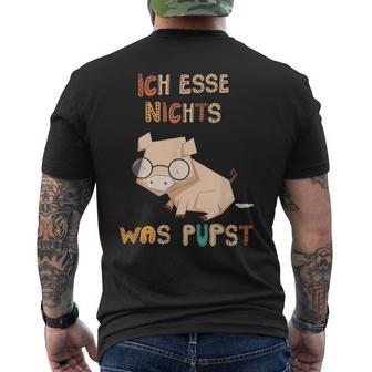 Vegetarianegan Ich Esse Nichts Was Pupstegan T-Shirt mit Rückendruck - Geschenkecke