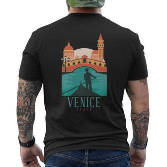 Venice Rialto Bridge Italy Vintage Italian Souvenir Men's T-shirt Back Print - Monsterry
