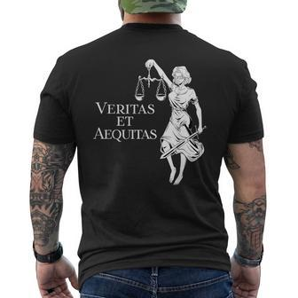 Veritas Et Aequitas Goddess Lady Justice Men's T-shirt Back Print - Monsterry CA