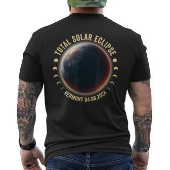 Vermont Total Solar Eclipse April 8 2024 Astronomy Fans Men's T-shirt Back Print - Monsterry
