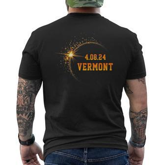 Vermont Of Usa Total Solar Eclipse April 8Th 2024 Men's T-shirt Back Print | Mazezy